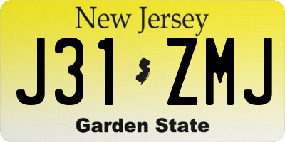 NJ license plate J31ZMJ