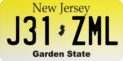 NJ license plate J31ZML