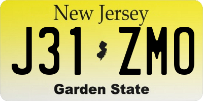 NJ license plate J31ZMO