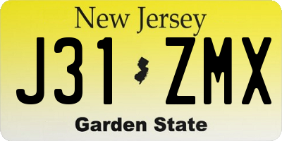 NJ license plate J31ZMX