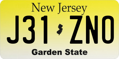 NJ license plate J31ZNO