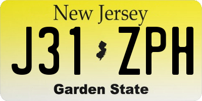NJ license plate J31ZPH
