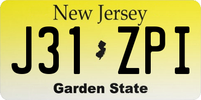 NJ license plate J31ZPI