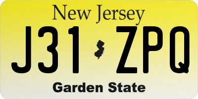 NJ license plate J31ZPQ
