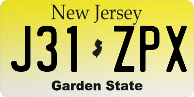 NJ license plate J31ZPX