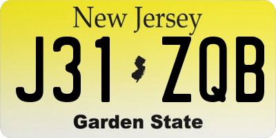 NJ license plate J31ZQB