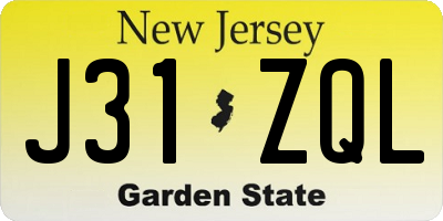 NJ license plate J31ZQL