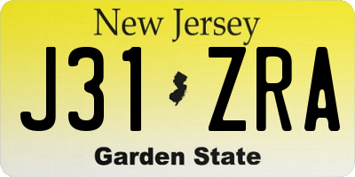 NJ license plate J31ZRA