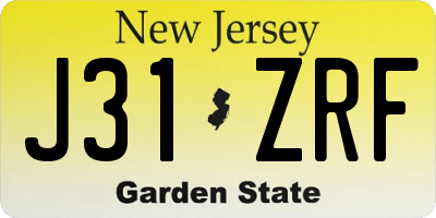 NJ license plate J31ZRF