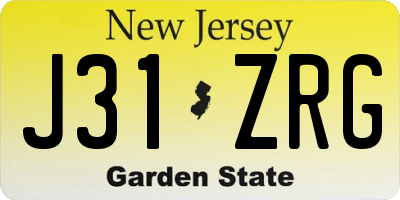 NJ license plate J31ZRG
