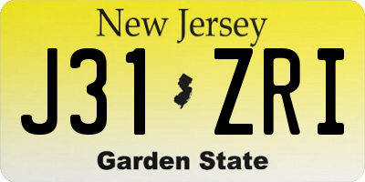 NJ license plate J31ZRI