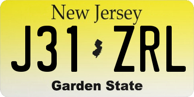 NJ license plate J31ZRL