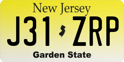 NJ license plate J31ZRP