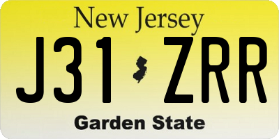 NJ license plate J31ZRR
