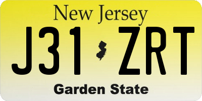 NJ license plate J31ZRT