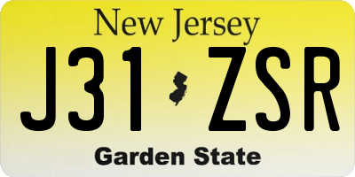 NJ license plate J31ZSR