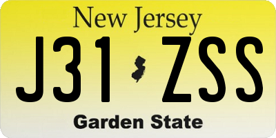NJ license plate J31ZSS