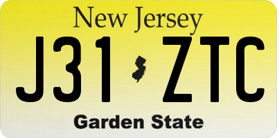 NJ license plate J31ZTC