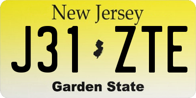 NJ license plate J31ZTE