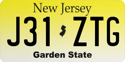 NJ license plate J31ZTG