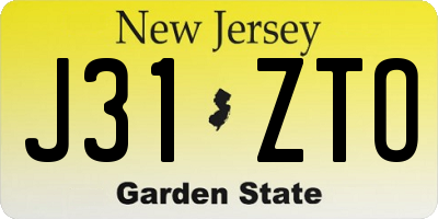 NJ license plate J31ZTO