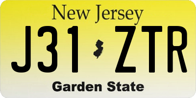 NJ license plate J31ZTR