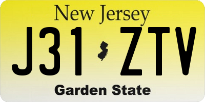NJ license plate J31ZTV