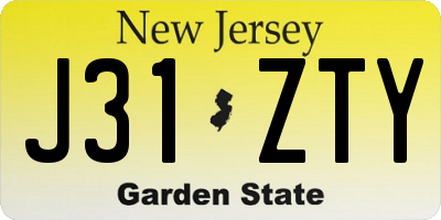 NJ license plate J31ZTY