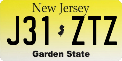 NJ license plate J31ZTZ