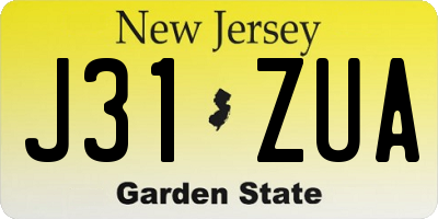 NJ license plate J31ZUA
