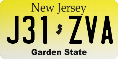 NJ license plate J31ZVA