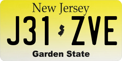 NJ license plate J31ZVE