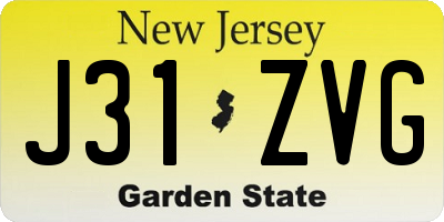 NJ license plate J31ZVG