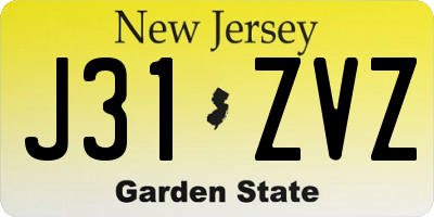 NJ license plate J31ZVZ