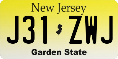 NJ license plate J31ZWJ