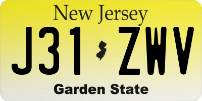 NJ license plate J31ZWV