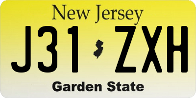 NJ license plate J31ZXH