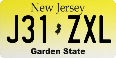 NJ license plate J31ZXL