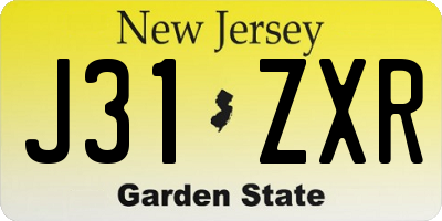NJ license plate J31ZXR