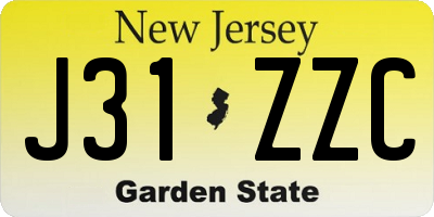NJ license plate J31ZZC