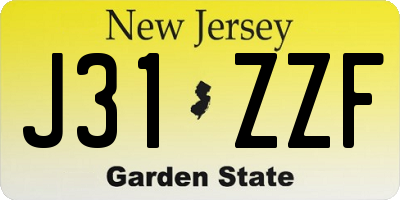 NJ license plate J31ZZF