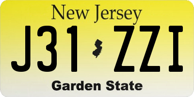 NJ license plate J31ZZI