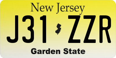 NJ license plate J31ZZR