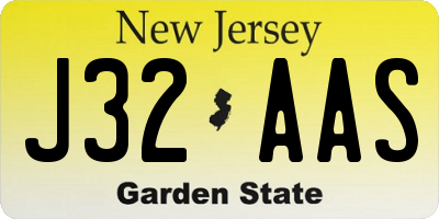 NJ license plate J32AAS