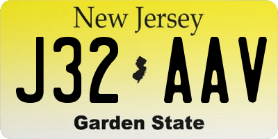 NJ license plate J32AAV