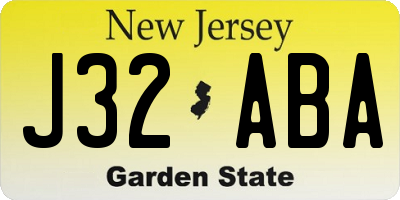 NJ license plate J32ABA