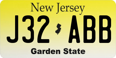 NJ license plate J32ABB