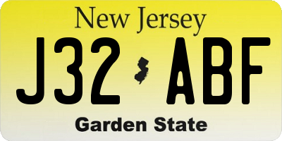 NJ license plate J32ABF