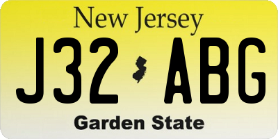 NJ license plate J32ABG