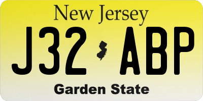 NJ license plate J32ABP